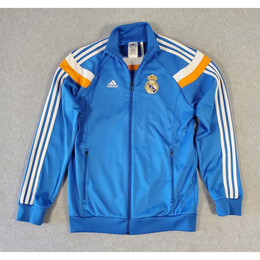 Adidas Real Madrid Training Football Jacket 2013/14 Mens Small Blue Soccer Track